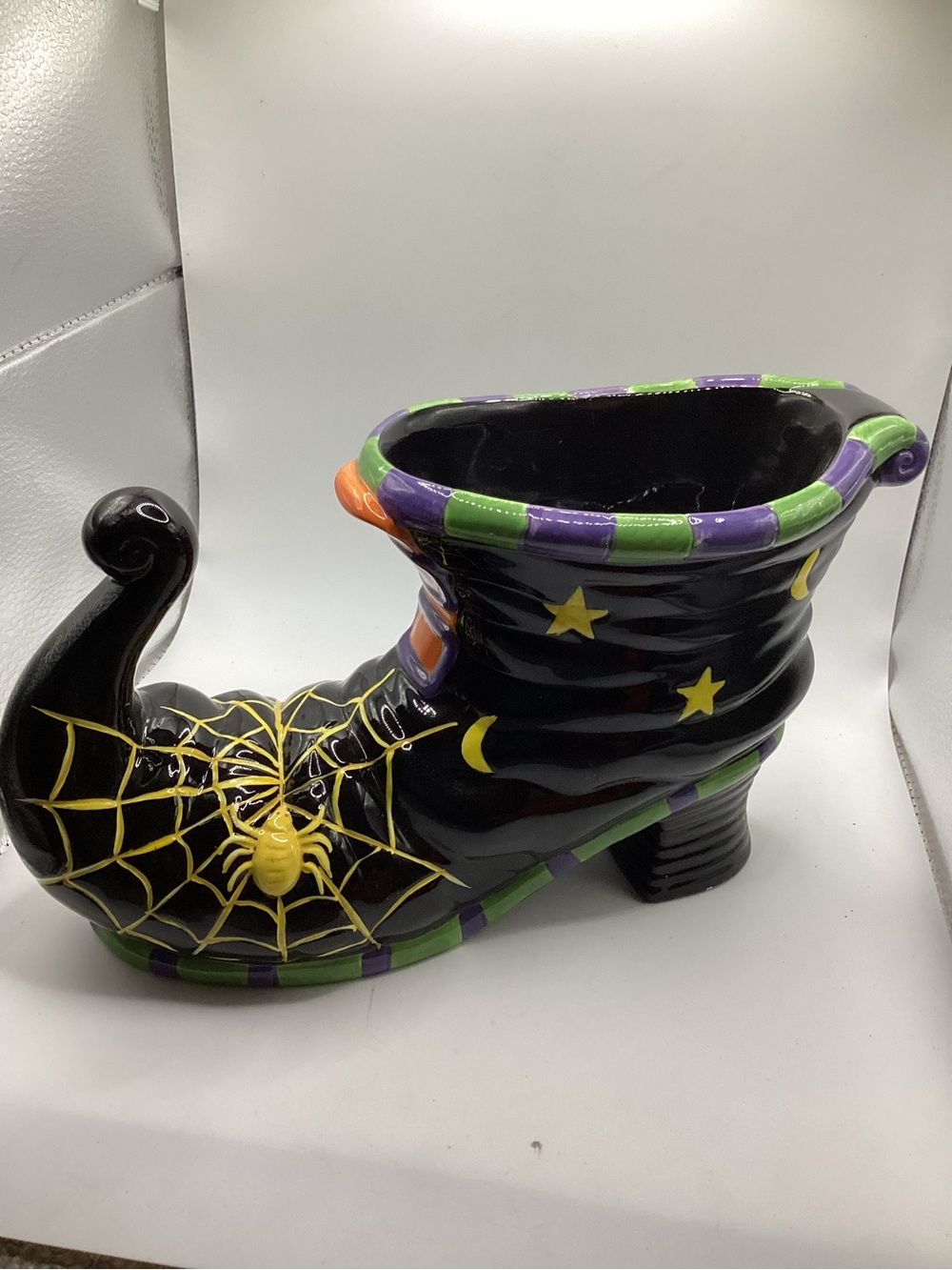 Halloween Witch Boot Planter or Candy Dish